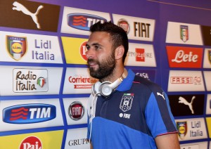 FLORENCE, ITALY - SEPTEMBER 03: Salvatore Sirigu of Italy walks past the mixed zone after the UEFA EURO 2016 qualifier between Italy and Malta on September 3, 2015 in Florence, Italy. (Photo by Claudio Villa/Getty Images)