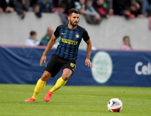 LIMERICK, IRELAND - AUGUST 13: Antonio Candreva of FC Internazionale in action during the International Champions Cup match between FC Internazionale Milano and Glasgow Celtic at Thomond Park on August 13, 2016 in Limerick, Ireland. (Photo by Claudio Villa - Inter/Inter via Getty Images)