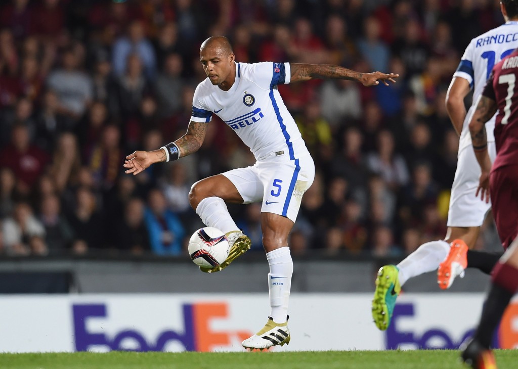 PRAGUE, CZECH REPUBLIC - SEPTEMBER 29: Felipe Melo of FC Internazionale in action during the UEFA Europa League match between AC Sparta Praha and FC Internazionale Milano at Generali Arena Stadium on September 29, 2016 in Prague, Czech Republic. (Photo by Claudio Villa - Inter/Inter via Getty Images)