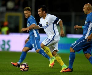 EMPOLI, ITALY - SEPTEMBER 21:  Gary Medel of FC Internazionale in action during the Serie A match between Empoli FC and FC Internazionale at Stadio Carlo Castellani on September 21, 2016 in Empoli, Italy.  (Photo by Claudio Villa - Inter/Inter via Getty Images)