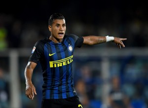 PESCARA, ITALY - SEPTEMBER 11: Jeison Murillo of FC Internazionale reacts during the Serie A match between Pescara Calcio and FC Internazionale at Adriatico Stadium on September 11, 2016 in Pescara, Italy. (Photo by Claudio Villa - Inter/Inter via Getty Images)