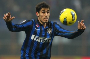 MILAN, ITALY - JANUARY 19: Marco Davide Faraoni of FC Internazionale Milano in action during the TIM Cup match between FC Internazionale Milano and Genoa CFC at Stadio Giuseppe Meazza on January 19, 2012 in Milan, Italy. (Photo by Marco Luzzani/Getty Images)