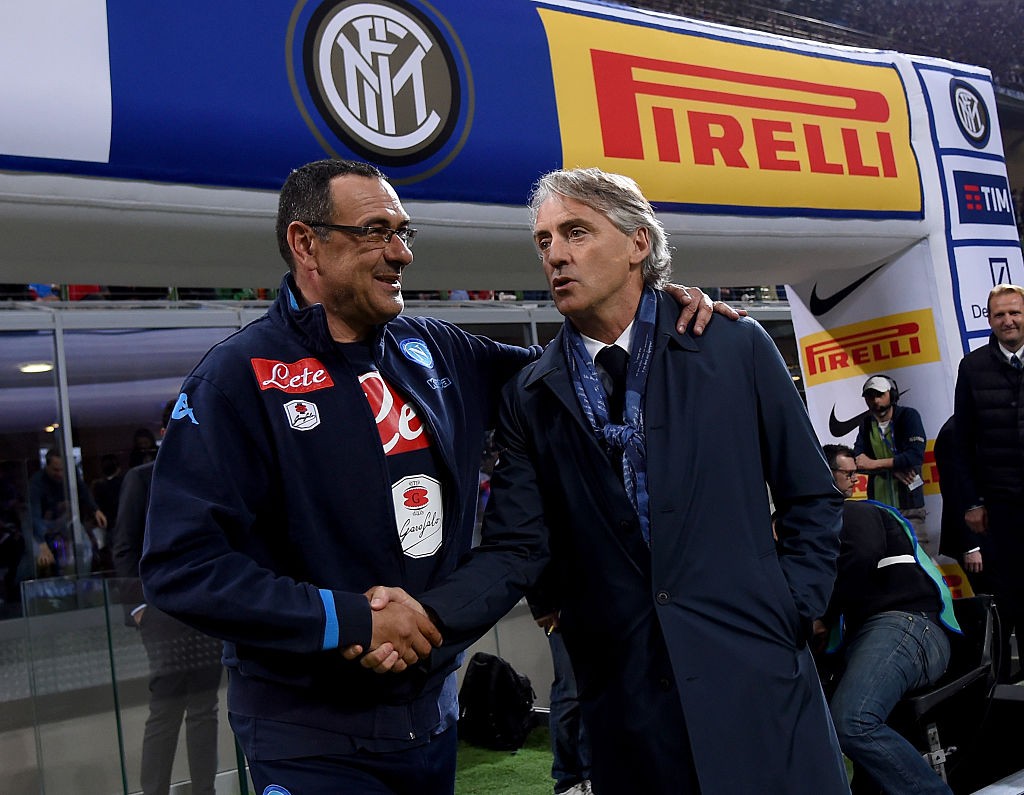 during the Serie A match between FC Internazionale Milano and SSC Napoli at Stadio Giuseppe Meazza on April 16, 2016 in Milan, Italy.