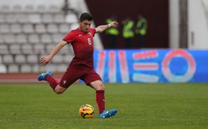 MARINHA GRANDE, PORTUGAL - MARCH 26: Portugal's midfielder Ruben Neves in action during the U21 International Friendly between Portugal and Denmark on March 26, 2015 in Marinha Grande, Portugal. (Photo by Gulater Fatia/Getty Images)