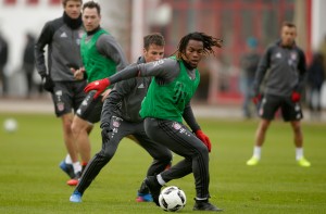 MUNICH, GERMANY - FEBRUARY 08: Renato Sanches (F) of Bayern participates in a FC Bayern Muenchen training session at Saebener Strasse on February 8, 2017 in Munich, Germany. (Photo by Johannes Simon/Bongarts/Getty Images)