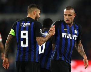 Psv Inter Icardi esultanza Nainggolan