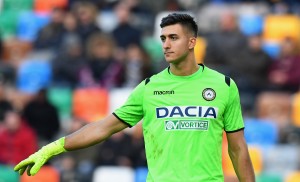 UDINE, ITALY - FEBRUARY 03: Juan Musso of Udinese Calcio gestures during the Serie A match between Udinese and ACF Fiorentina at Stadio Friuli on February 3, 2019 in Udine, Italy. (Photo by Alessandro Sabattini/Getty Images)