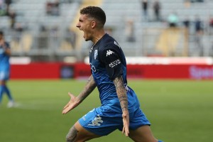 EMPOLI, ITALY - MAY 19: Giovanni Di Lorenzo of Empoli FC celebrates after scoring a goal during the Serie A match between Empoli and Torino FC at Stadio Carlo Castellani on May 19, 2019 in Empoli, Italy. (Photo by Gabriele Maltinti/Getty Images)