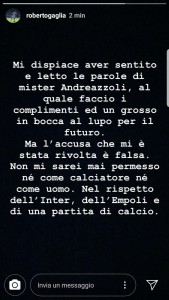 storia Instagram Gagliardini